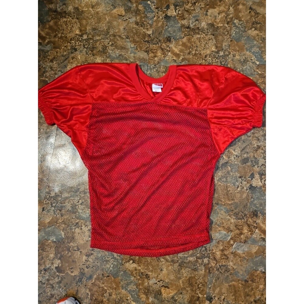 Rawlings Football Mesh Practice Jersey size Lg Red Vintage‎ Shirt Plain (A93)